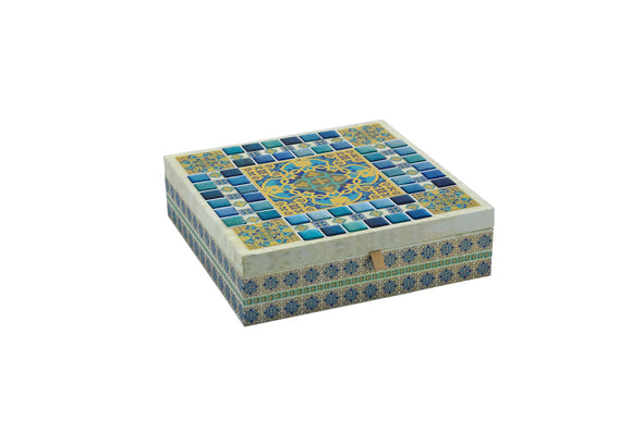 Square Mosaic Top Lacqure Box